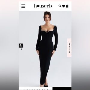 House of CB - Rosa BLACK CRYSTAL EMBELLISHED MAXI DRESS